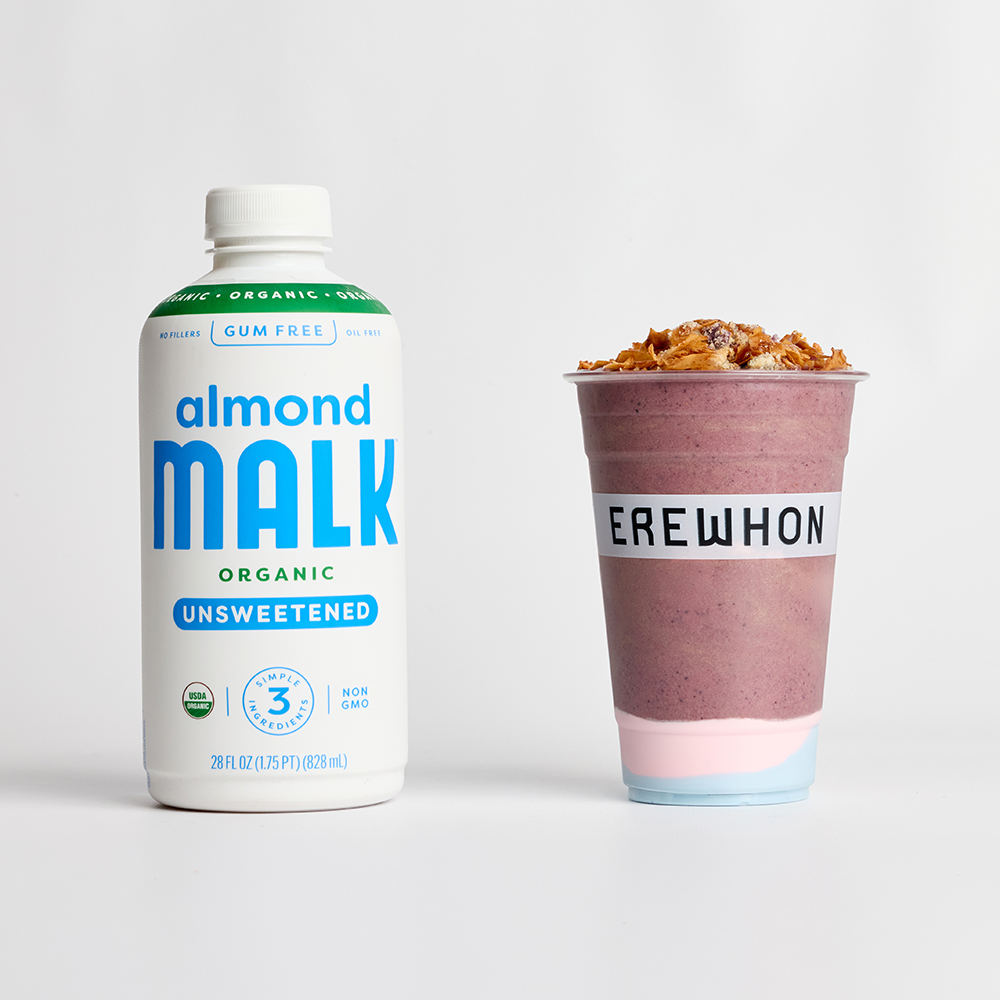 Sydney Sweeney’s Blueberry SYRN Smoothie at Erewhon Featuring MALK Organic Almond Milk