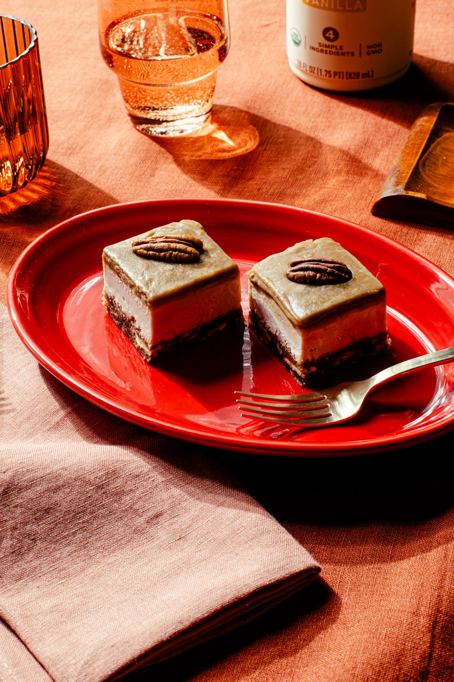 Caramel Pecan Cheesecake Bars